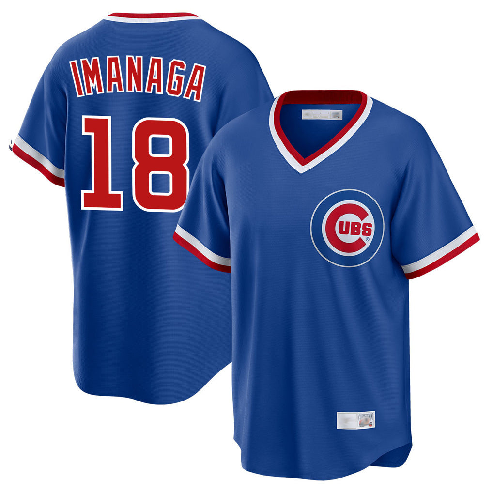 Ldoa C.Cubs #18 Shota Imanaga Player Royal T-shirt Cooperstown Collection Limited Stitched Jerseys