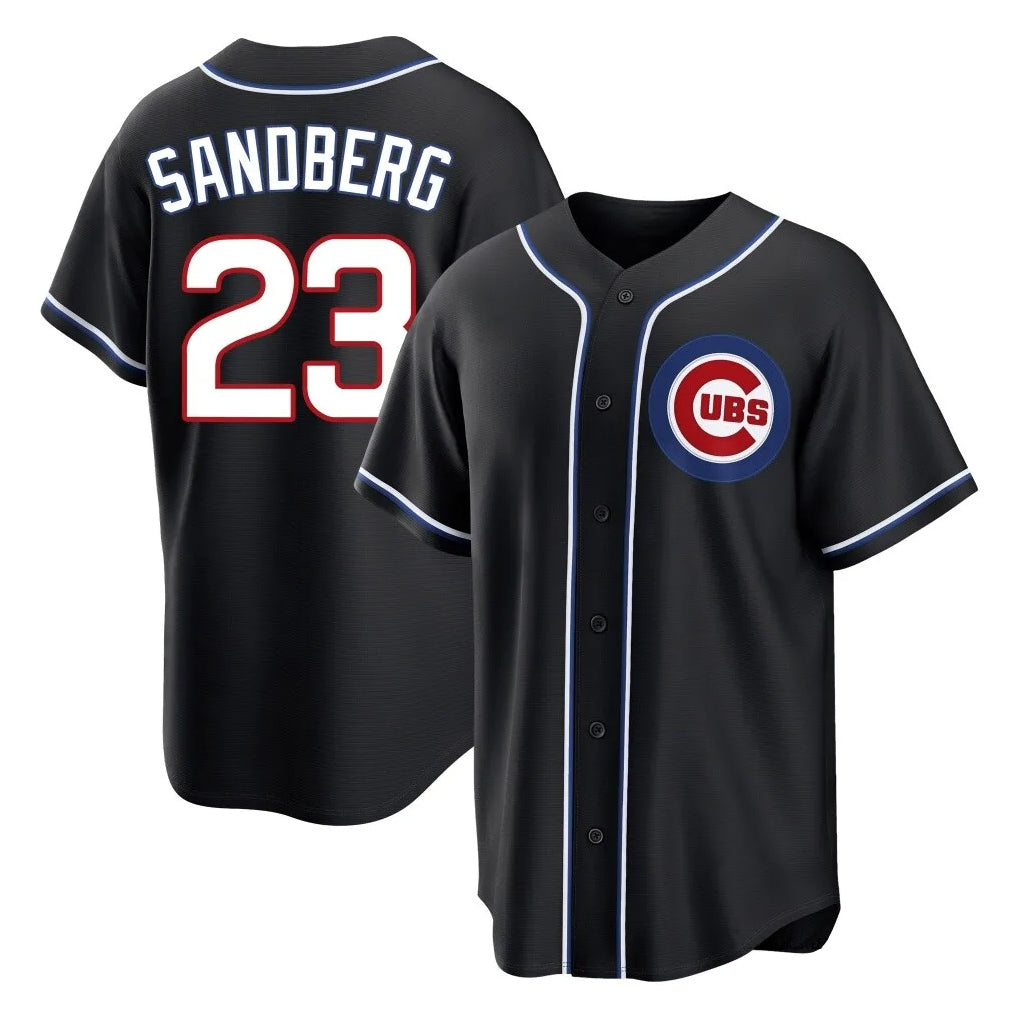 Ldoa C.Cubs #23 Ryne Sandberg Player Black Fashion Out Game Stitched Jerseys