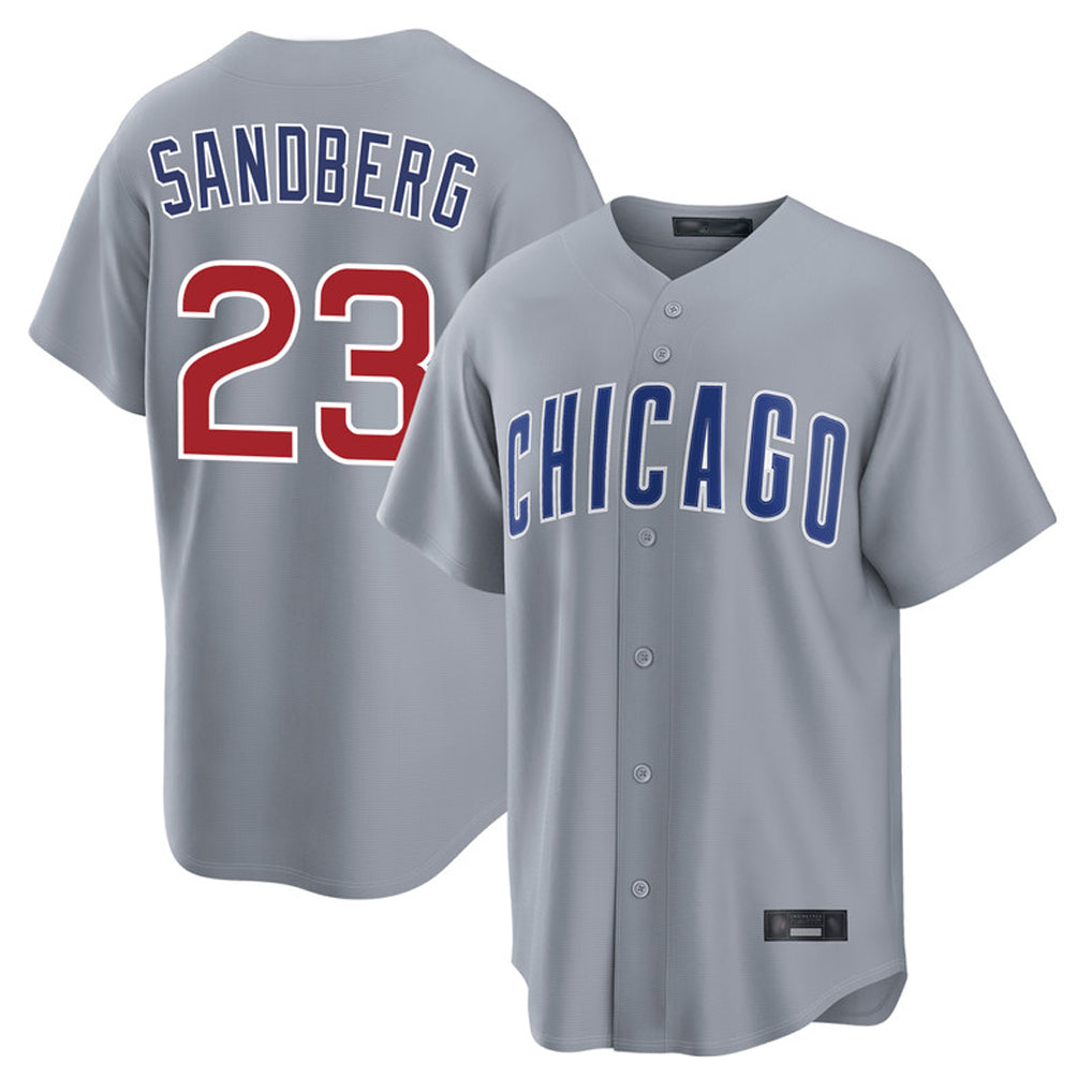 Ldoa C.Cubs #23 Ryne Sandberg Player Gray Home Game Stitched Jerseys