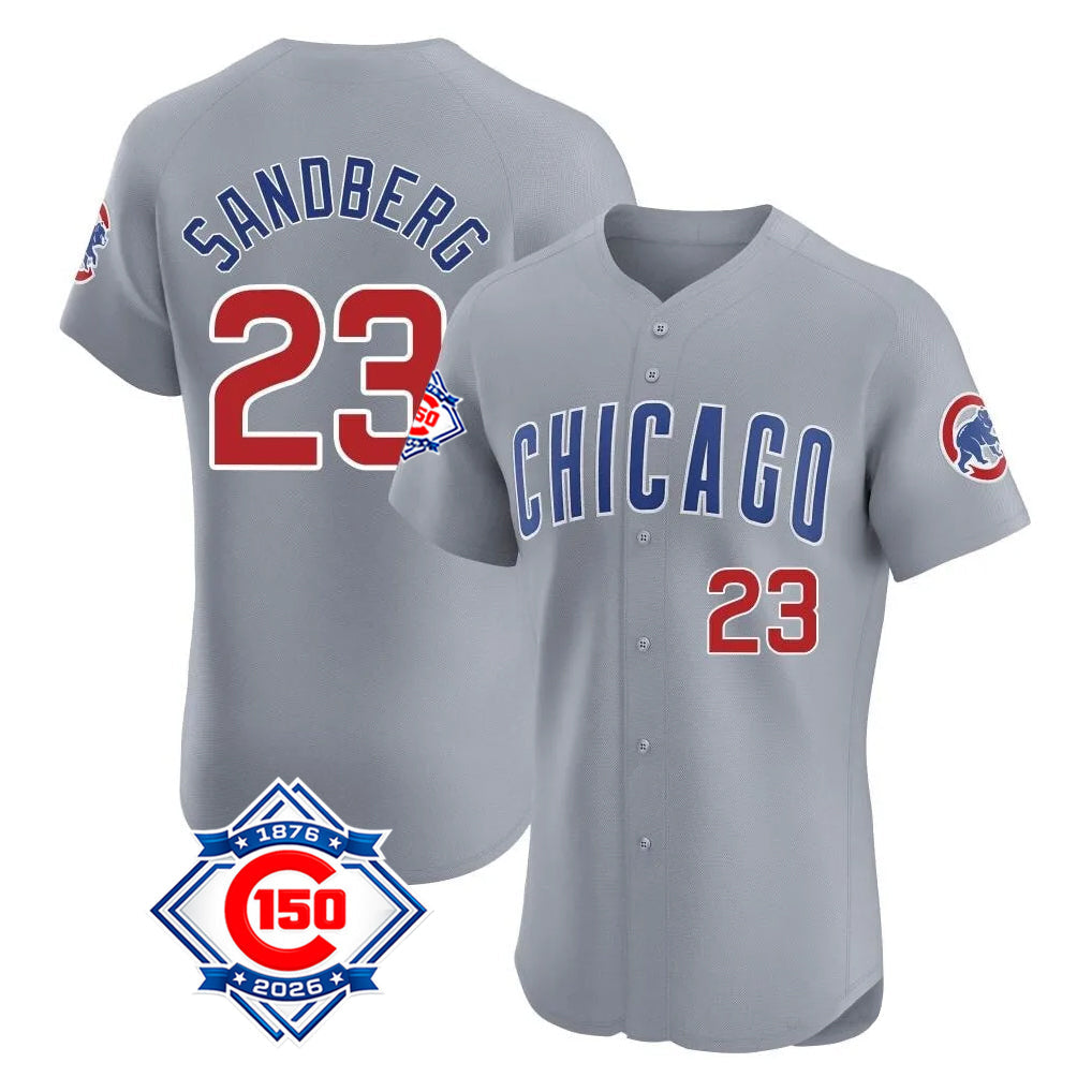 Ldoa C.Cubs #23 Ryne Sandberg Player Gray Road 150th Anniversary Limited Elite Home Stitched Jerseys