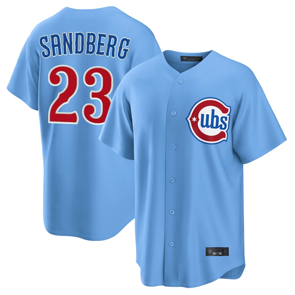 Ldoa C.Cubs #23 Ryne Sandberg Player Light Blue Home Game Stitched Jerseys