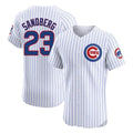 Ldoa C.Cubs #23 Ryne Sandberg Player White Limited Elite Home Game Stitched Jerseys