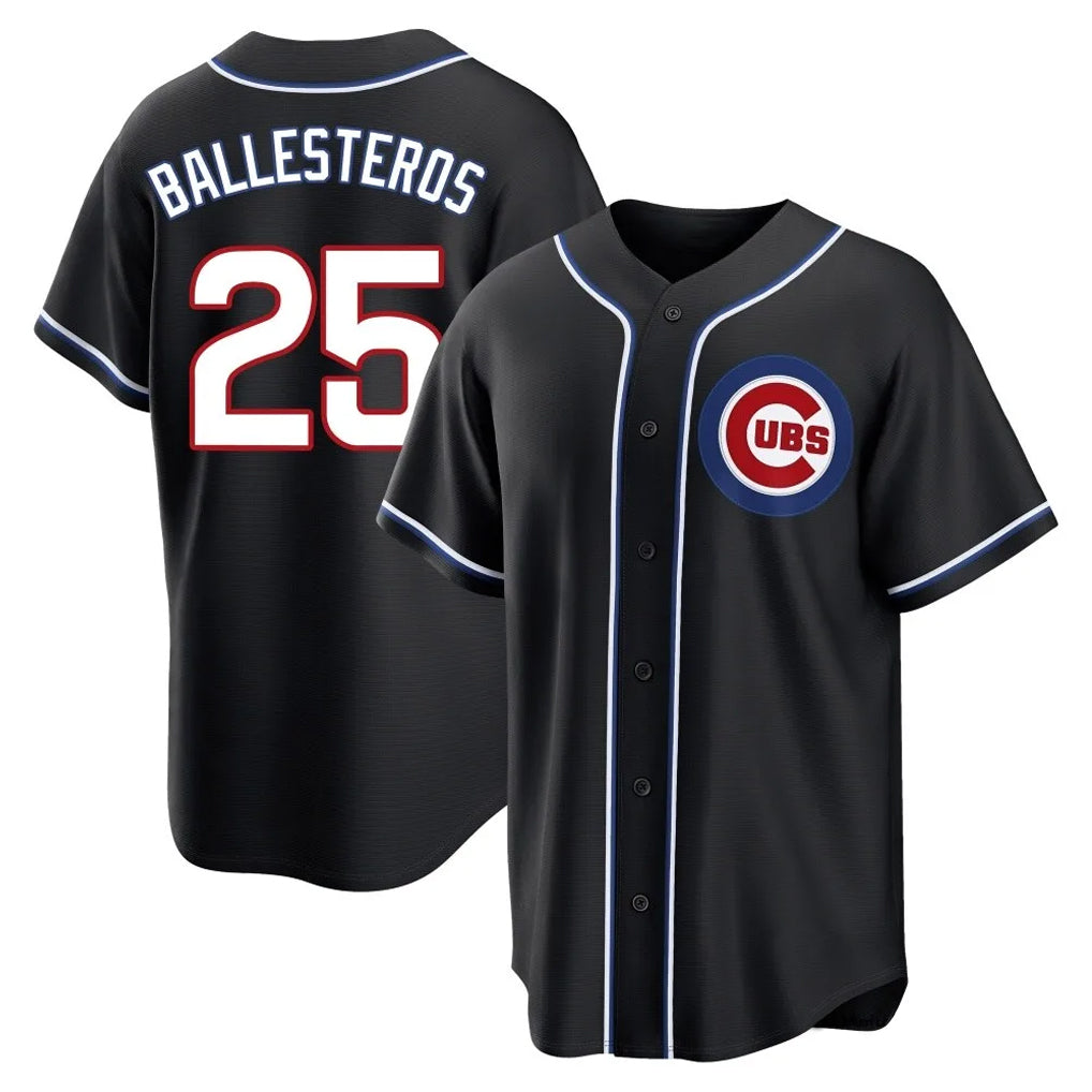Ldoa C.Cubs #25 Mois¡§|s Ballesteros Player Black Fashion Out Game Stitched Jerseys