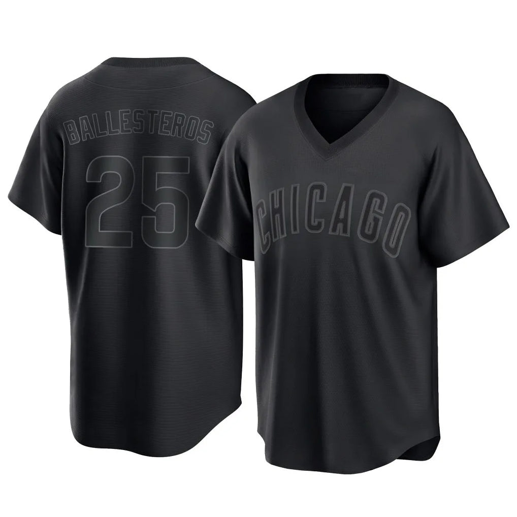 Ldoa C.Cubs #25 Mois¡§|s Ballesteros Player Black T-shirt Home Game Stitched Jerseys