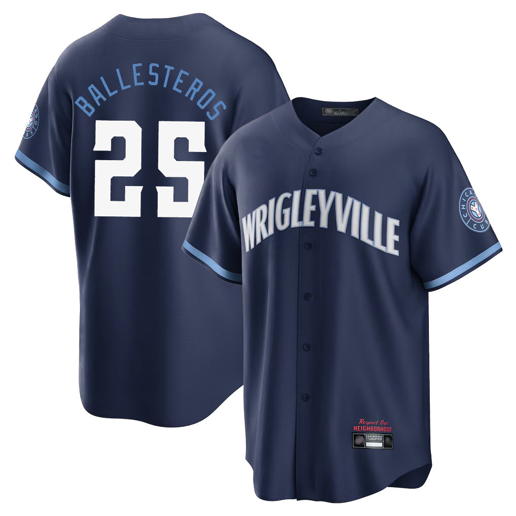 Ldoa C.Cubs #25 Mois¡§|s Ballesteros Player Navy City Connect Home Game Stitched Jerseys