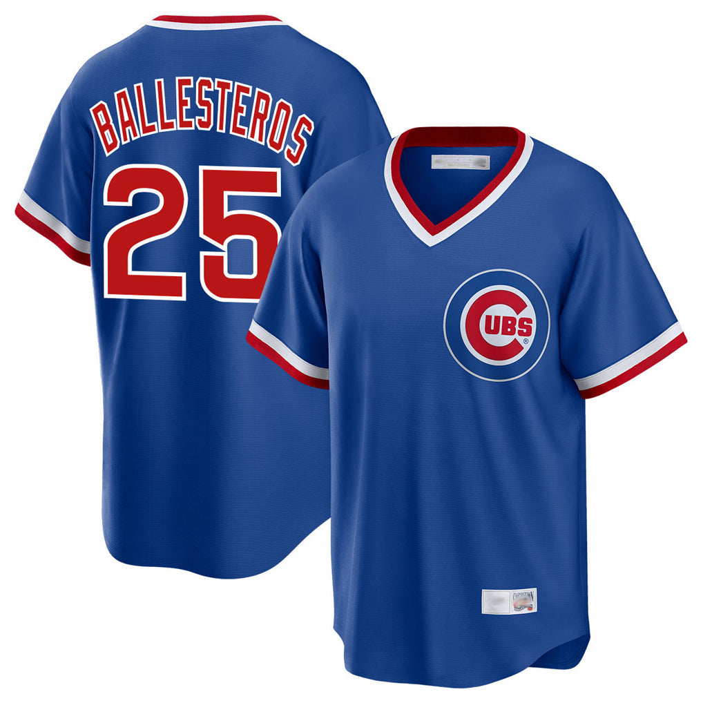 Ldoa C.Cubs #25 Mois¡§|s Ballesteros Player Royal T-shirt Cooperstown Collection Limited Stitched Jerseys