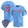 Ldoa C.Cubs #27 Seiya Suzuki Player Blue Vapor Premier Limited Home Stitched Jerseys
