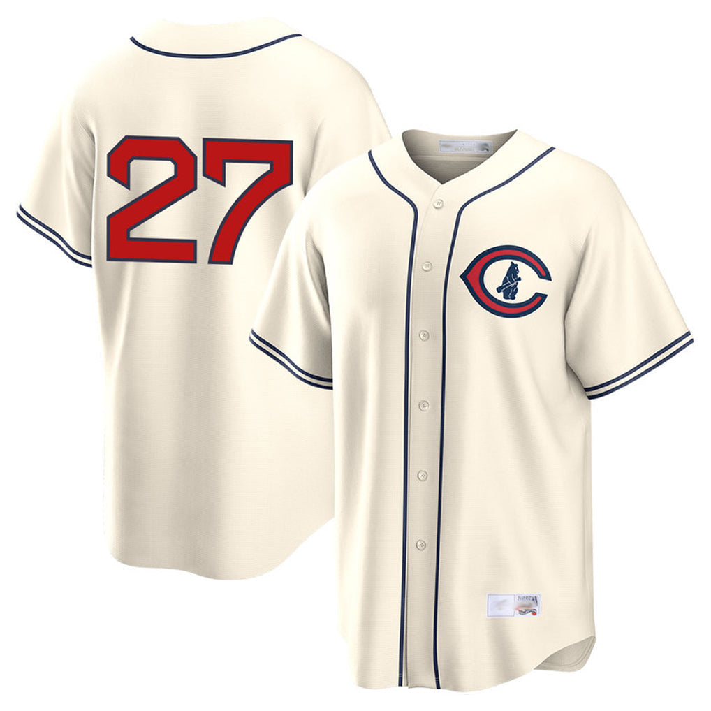 Ldoa C.Cubs #27 Seiya Suzuki Player Cream Field of Dreams Home Game Stitched Jerseys