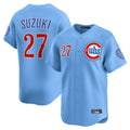 Ldoa C.Cubs #27 Seiya Suzuki Player Light Blue Limited Home Stitched Jerseys