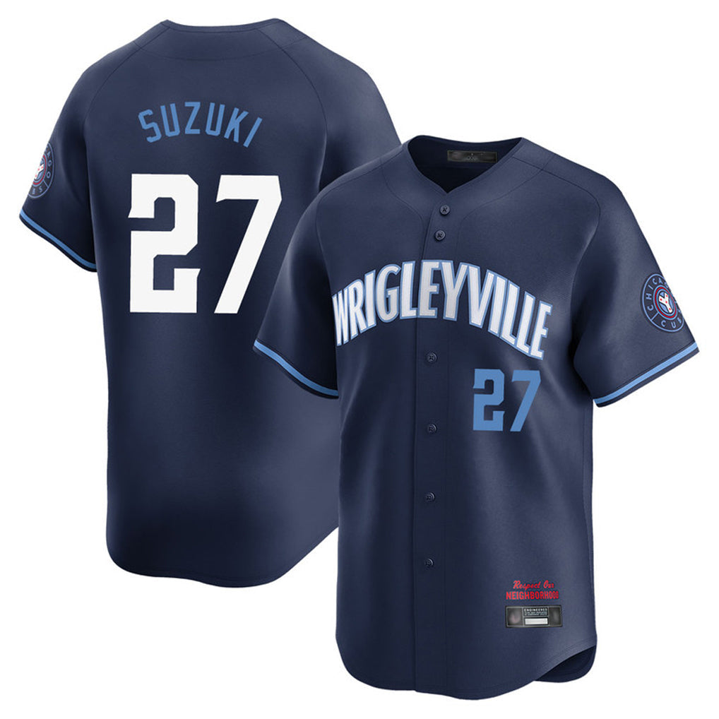 Ldoa C.Cubs #27 Seiya Suzuki Player Navy City Connect Limited Home Stitched Jerseys