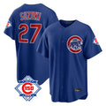 Ldoa C.Cubs #27 Seiya Suzuki Player Royal 150th Anniversary Home Game Stitched Jerseys