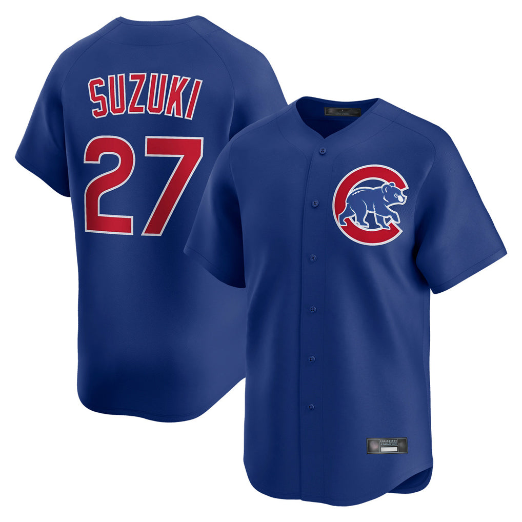 Ldoa C.Cubs #27 Seiya Suzuki Player Royal Limited Home Stitched Jerseys