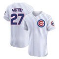 Ldoa C.Cubs #27 Seiya Suzuki Player White Limited Elite Home Game Stitched Jerseys