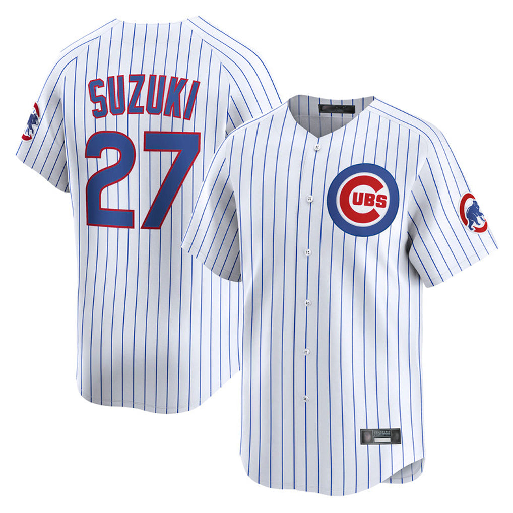 Ldoa C.Cubs #27 Seiya Suzuki Player White Limited Home Game Stitched Jerseys