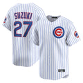 Ldoa C.Cubs #27 Seiya Suzuki Player White Limited Home Game Stitched Jerseys