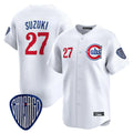 Ldoa C.Cubs #27 Seiya Suzuki Player White Vapor Premier Limited Home Stitched Jerseys