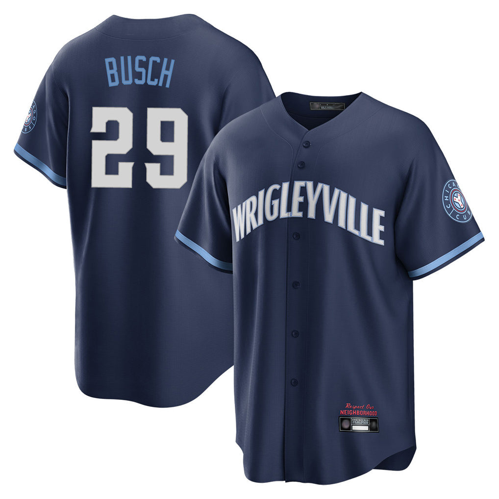 Ldoa C.Cubs #29 Michael Busch Player Navy City Connect Home Game Stitched Jerseys