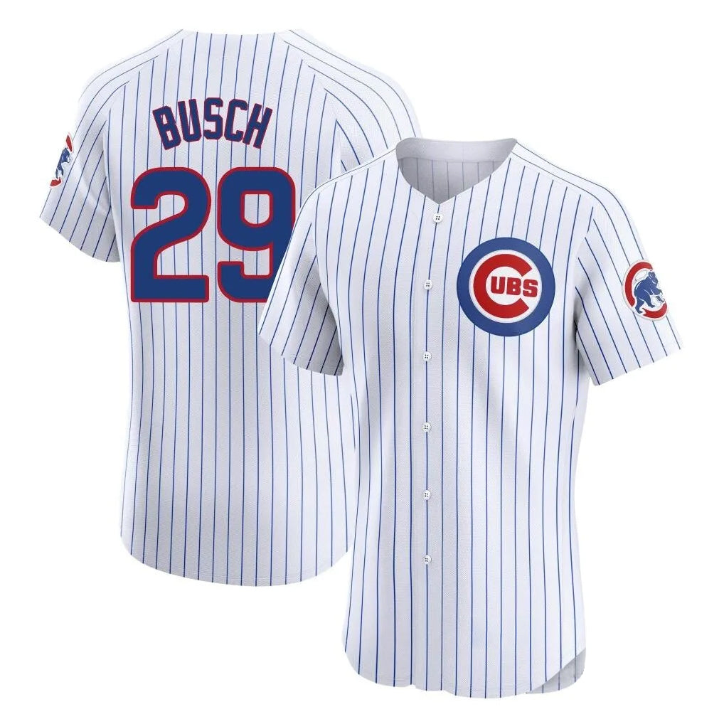 Ldoa C.Cubs #29 Michael Busch Player White Limited Elite Home Game Stitched Jerseys