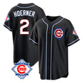 Ldoa C.Cubs #2 Nico Hoerner Player Black Fashion Out 150th Anniversary Game Stitched Jerseys