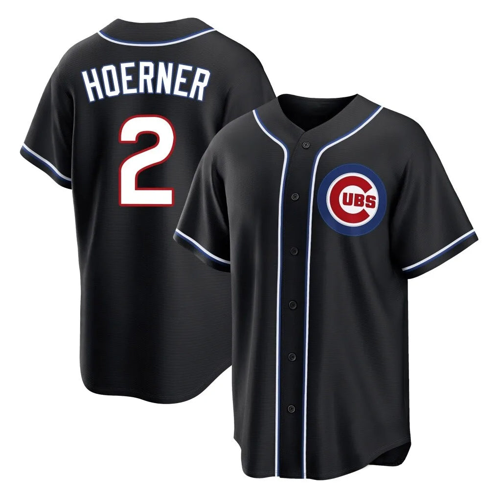 Ldoa C.Cubs #2 Nico Hoerner Player Black Fashion Out Game Stitched Jerseys