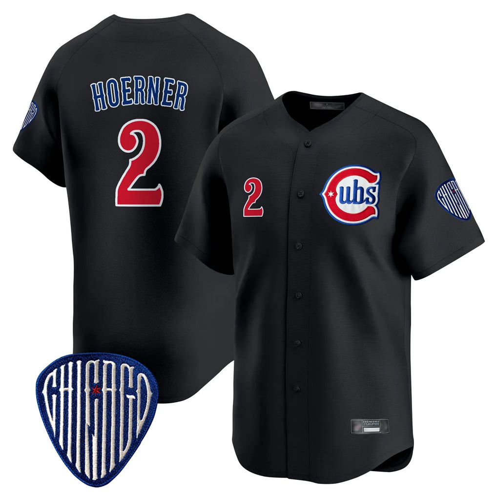 Ldoa C.Cubs #2 Nico Hoerner Player Black Vapor Premier Limited Home Stitched Jerseys