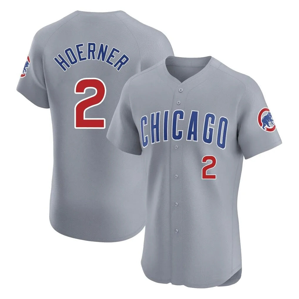 Ldoa C.Cubs #2 Nico Hoerner Player Gray Road Limited Elite Home Stitched Jerseys