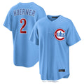 Ldoa C.Cubs #2 Nico Hoerner Player Light Blue Home Game Stitched Jerseys
