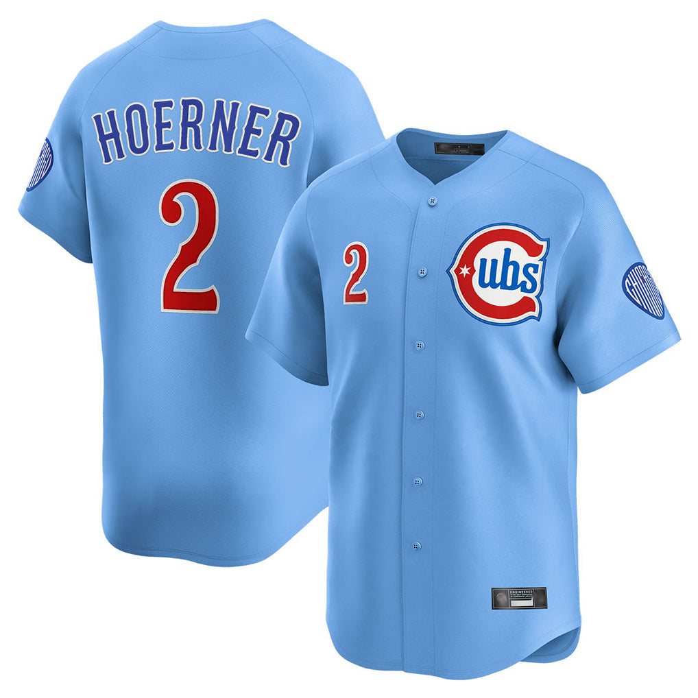 Ldoa C.Cubs #2 Nico Hoerner Player Light Blue Limited Home Stitched Jerseys