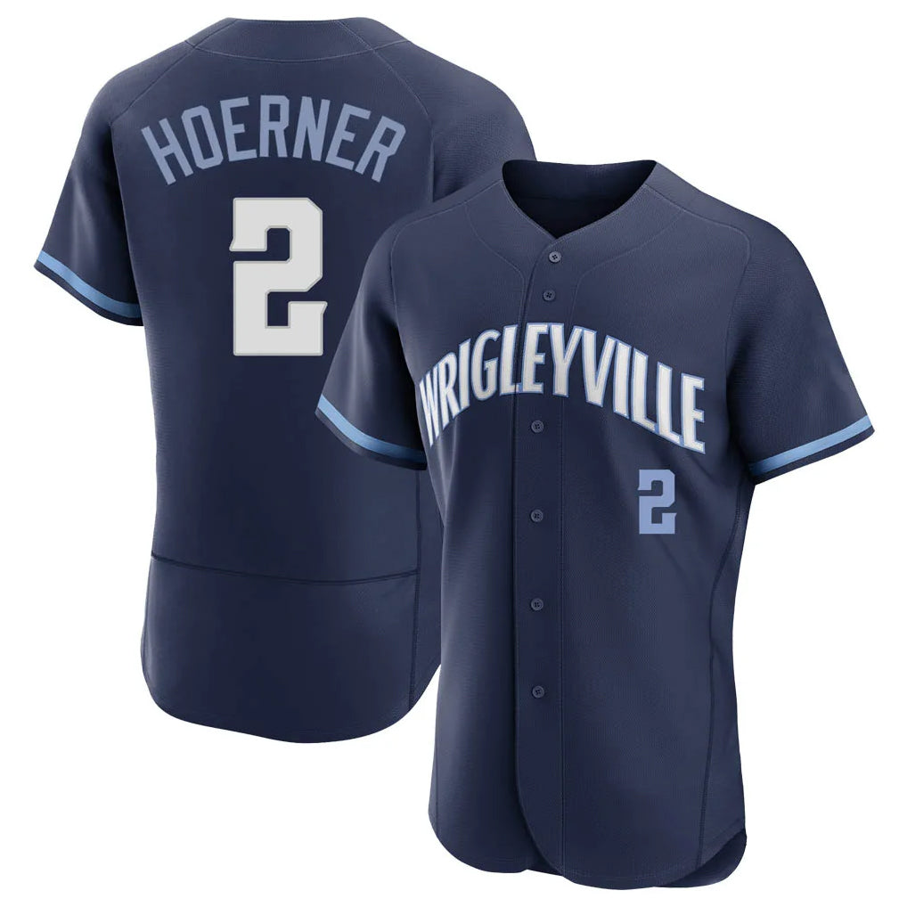 Ldoa C.Cubs #2 Nico Hoerner Player Navy City Connect Limited Elite Home Stitched Jerseys