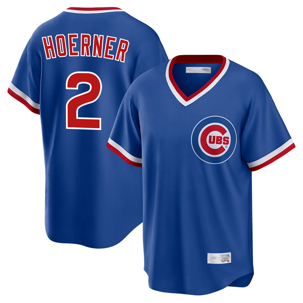 Ldoa C.Cubs #2 Nico Hoerner Player Royal T-shirt Cooperstown Collection Limited Stitched Jerseys