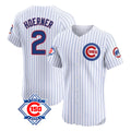 Ldoa C.Cubs #2 Nico Hoerner Player White 150th Anniversary Limited Elite Home Game Stitched Jerseys