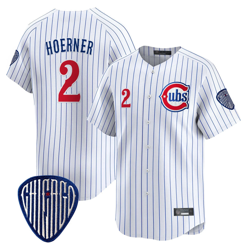 Ldoa C.Cubs #2 Nico Hoerner Player White Pinstripe Vapor Premier Limited Home Stitched Jerseys