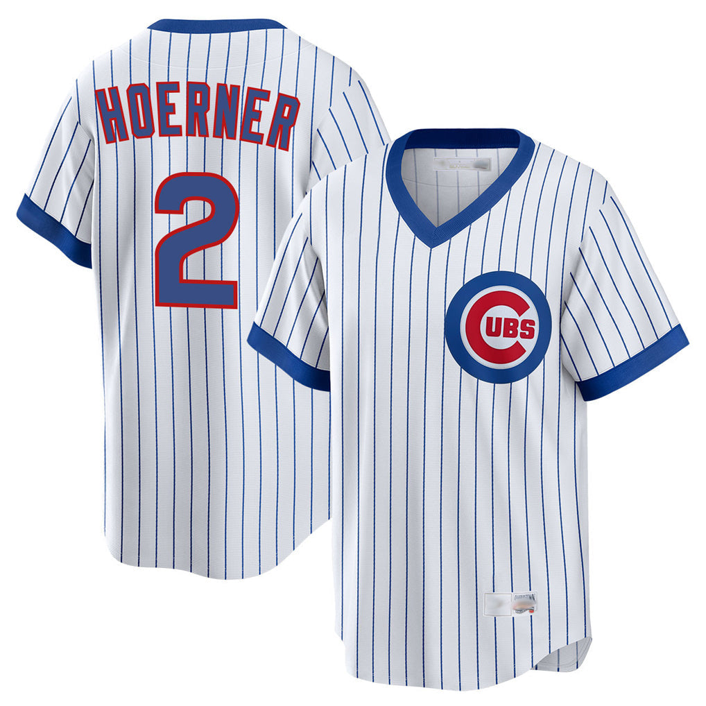 Ldoa C.Cubs #2 Nico Hoerner Player White T-shirt Cooperstown Collection Limited Stitched Jerseys