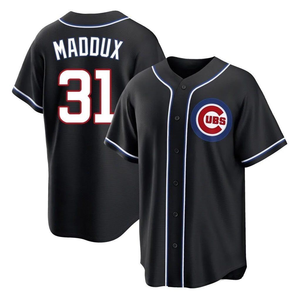 Ldoa C.Cubs #31 Greg Maddux Player Black Fashion Out Game Stitched Jerseys