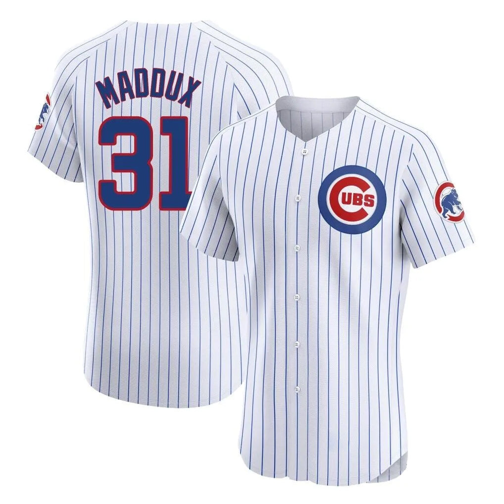 Ldoa C.Cubs #31 Greg Maddux Player White Limited Elite Home Game Stitched Jerseys