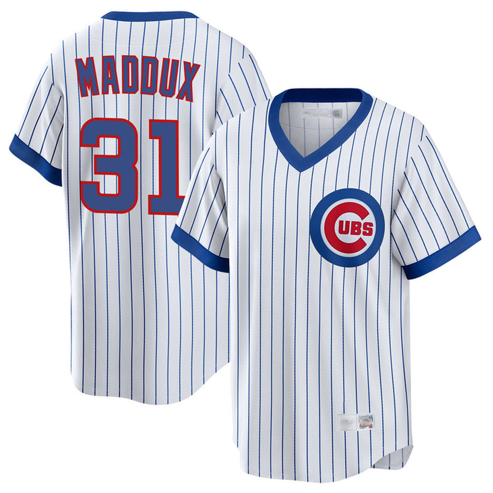 Ldoa C.Cubs #31 Greg Maddux Player White T-shirt Cooperstown Collection Limited Stitched Jerseys