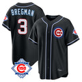Ldoa C.Cubs #3 Alex Bregman Black Fashion Out 150th Anniversary Game Stitched Jerseys