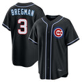 Ldoa C.Cubs #3 Alex Bregman Black Fashion Out Game Stitched Jerseys