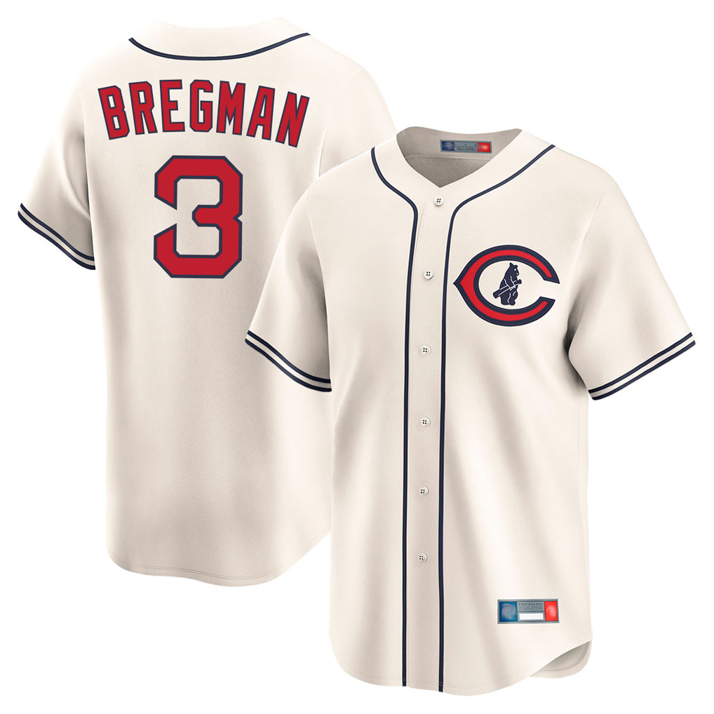 Ldoa C.Cubs #3 Alex Bregman Cream Field of Dreams Limited Home Game Stitched Jerseys