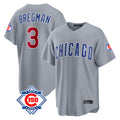 Ldoa C.Cubs #3 Alex Bregman Gray 150th Anniversary Home Game Stitched Jerseys