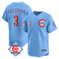 Ldoa C.Cubs #3 Alex Bregman Light Blue 150th Anniversary Limited Home Stitched Jerseys