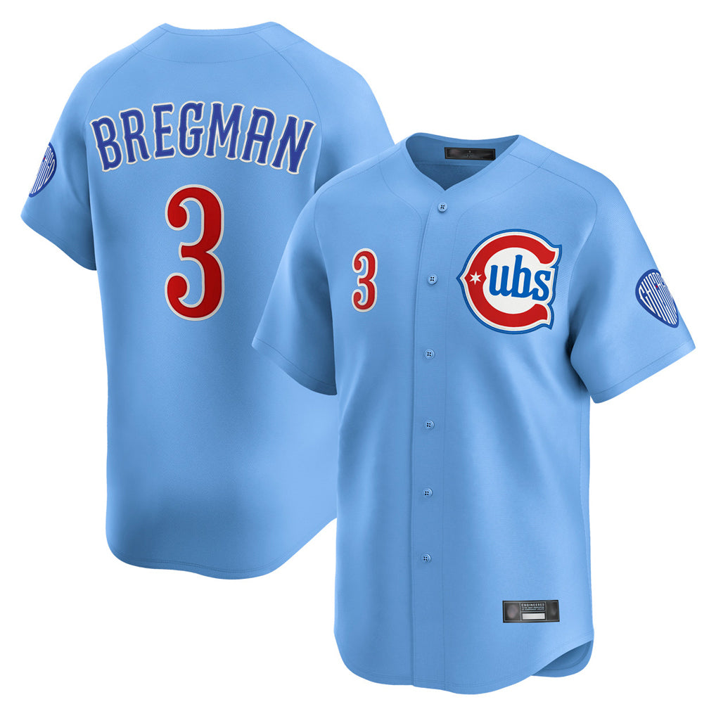 Ldoa C.Cubs #3 Alex Bregman Light Blue Limited Home Stitched Jerseys