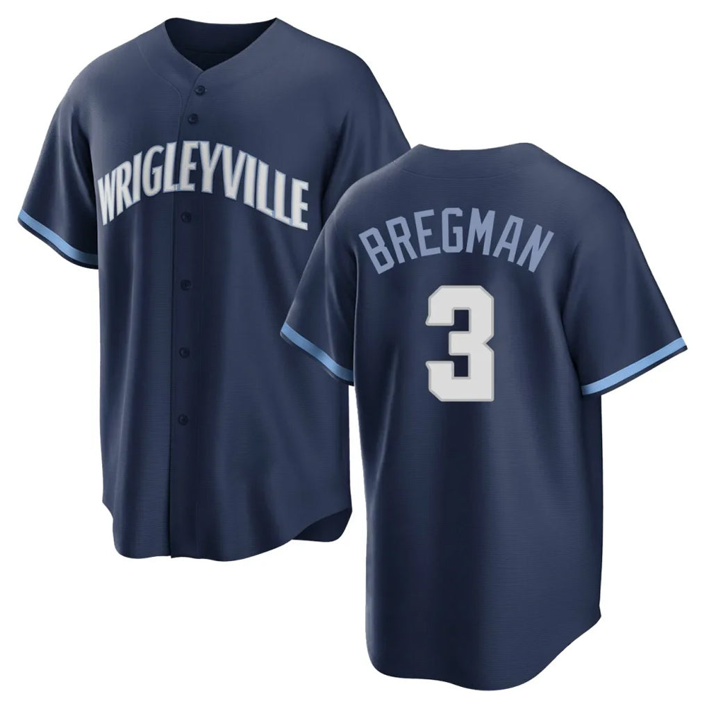Ldoa C.Cubs #3 Alex Bregman Navy City Connect Home Game Stitched Jerseys