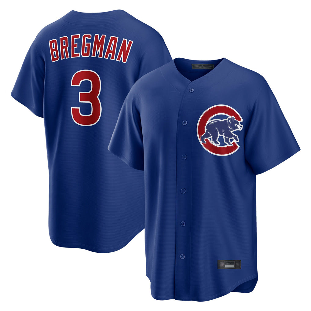 Ldoa C.Cubs #3 Alex Bregman Royal Home Game Stitched Jerseys