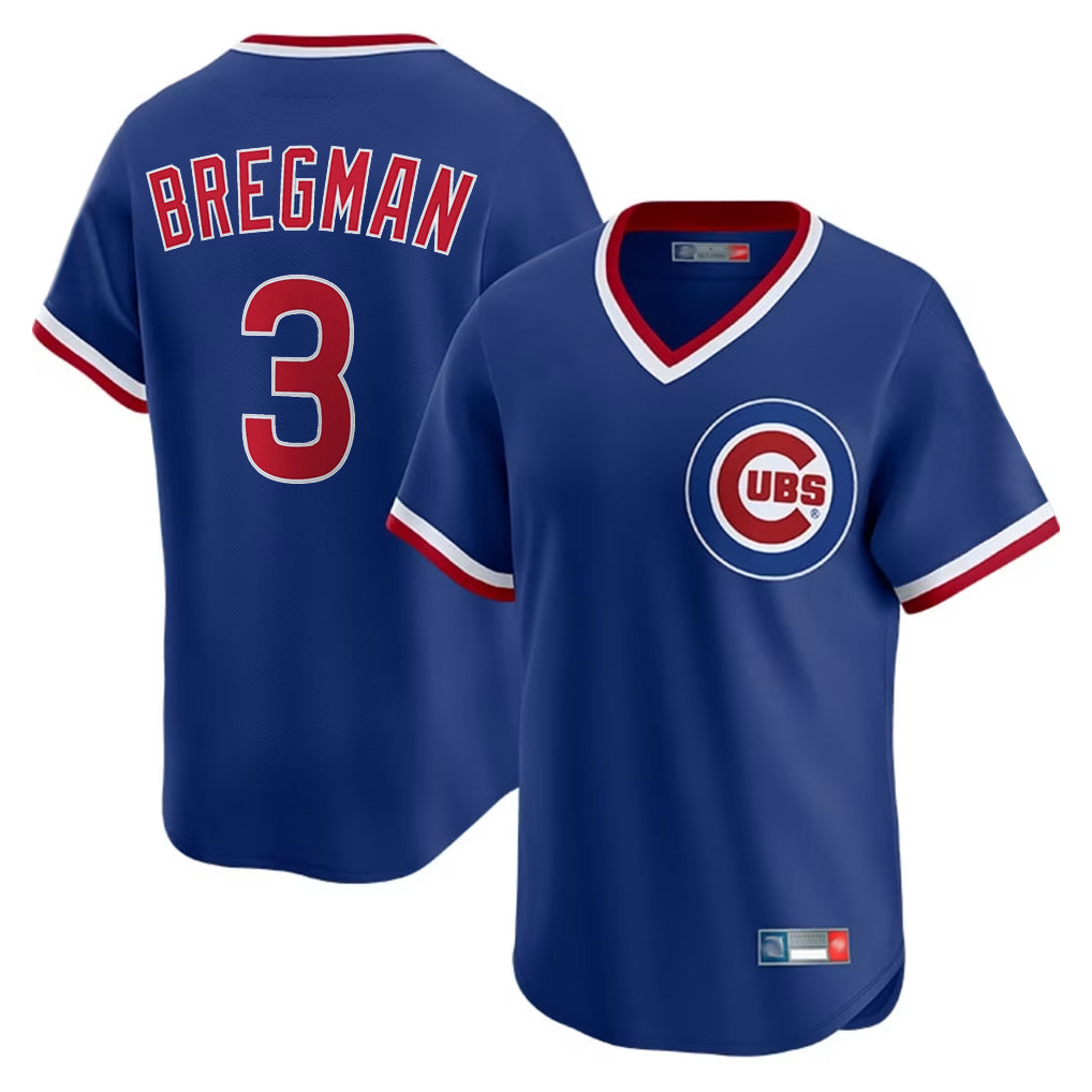 Ldoa C.Cubs #3 Alex Bregman Royal T-shirt Cooperstown Collection Limited Stitched Jerseys