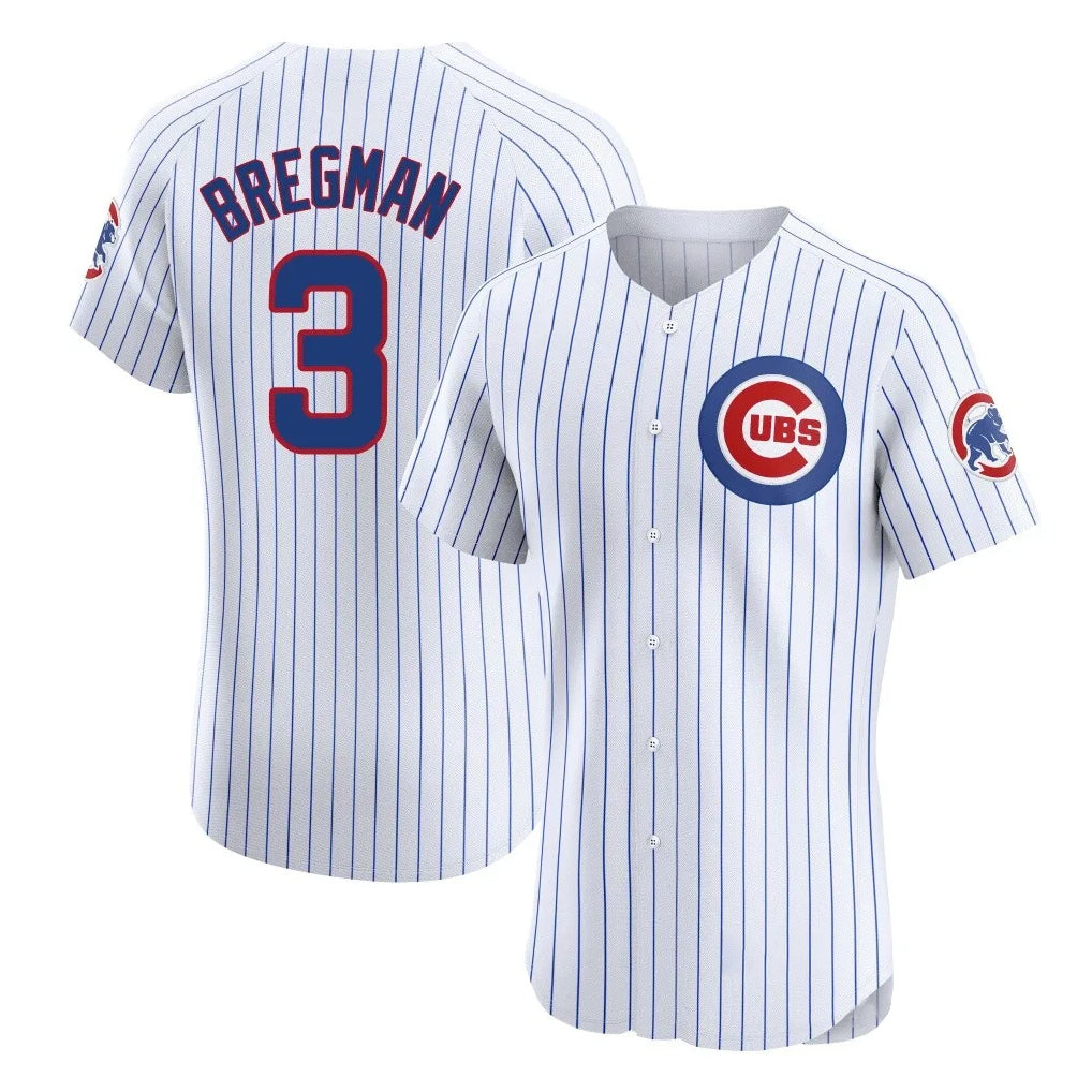 Ldoa C.Cubs #3 Alex Bregman White Limited Elite Home Game Stitched Jerseys
