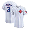 Ldoa C.Cubs #3 Alex Bregman White Limited Elite Home Game Stitched Jerseys
