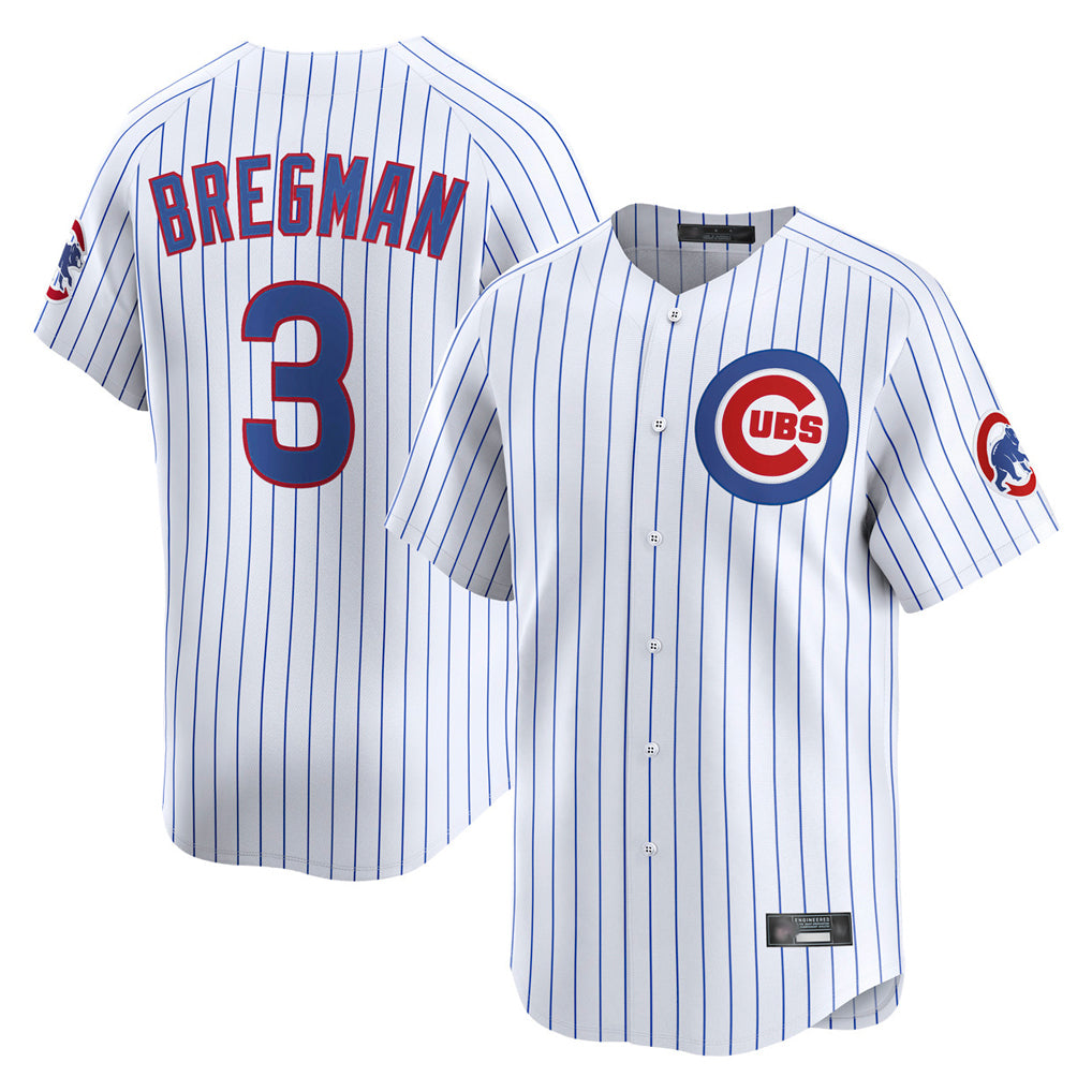 Ldoa C.Cubs #3 Alex Bregman White Limited Home Game Stitched Jerseys