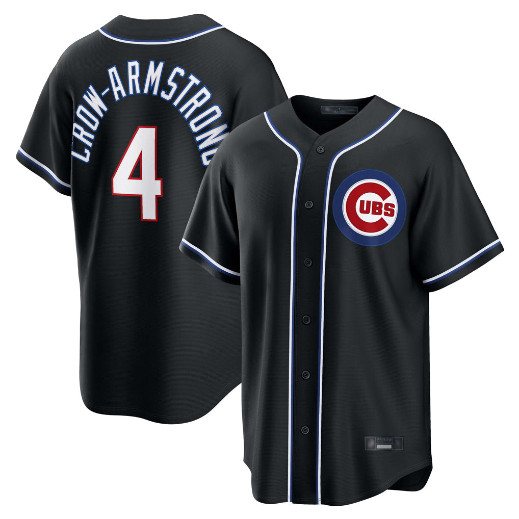 Ldoa C.Cubs #4 Pete Crow-Armstrong Player Black Fashion Out Game Stitched Jerseys