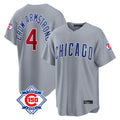 Ldoa C.Cubs #4 Pete Crow-Armstrong Player Gray 150th Anniversary Home Game Stitched Jerseys